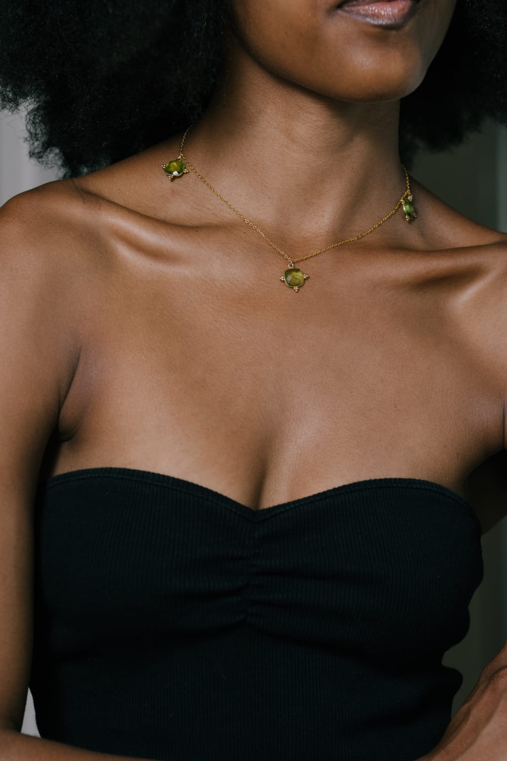 Collier peridot or